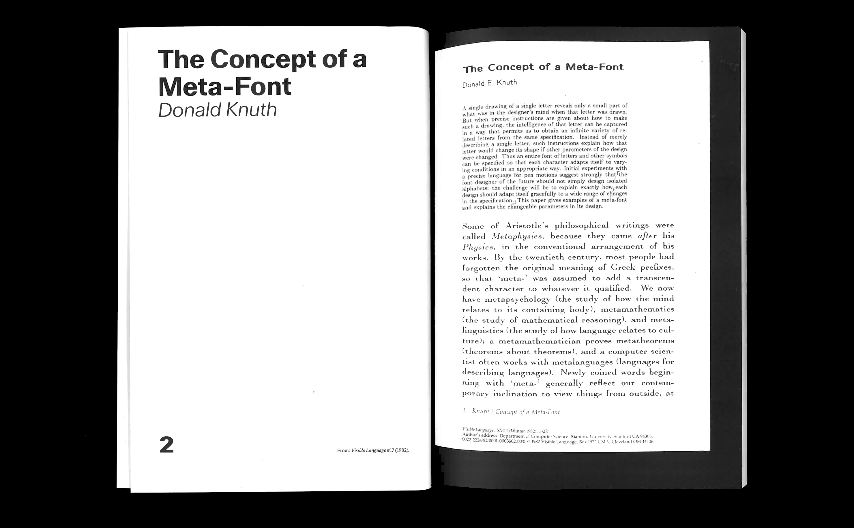 A MetaFont reader spread